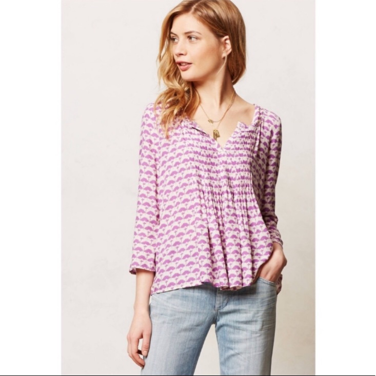 Anthropologie Vanessa Virginia Mahadia Peasant Blouse